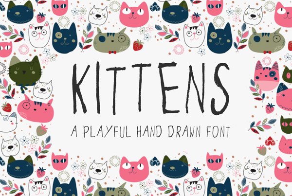 Kittens – a hand drawn font